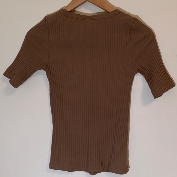 NWOT Frank & Oak Ribbed Top in Brown- Size XS - Picture 4 of 7